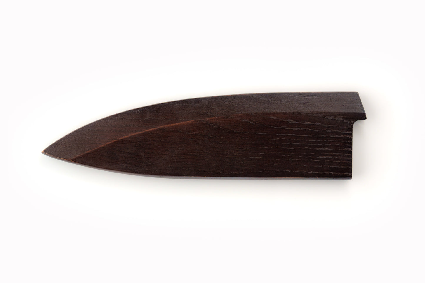 Wooden knife sheath on a white background