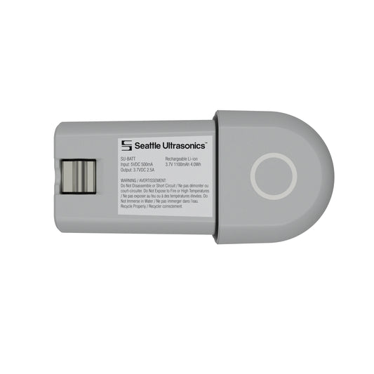 Seattle Ultrasonics knife battery on a white background