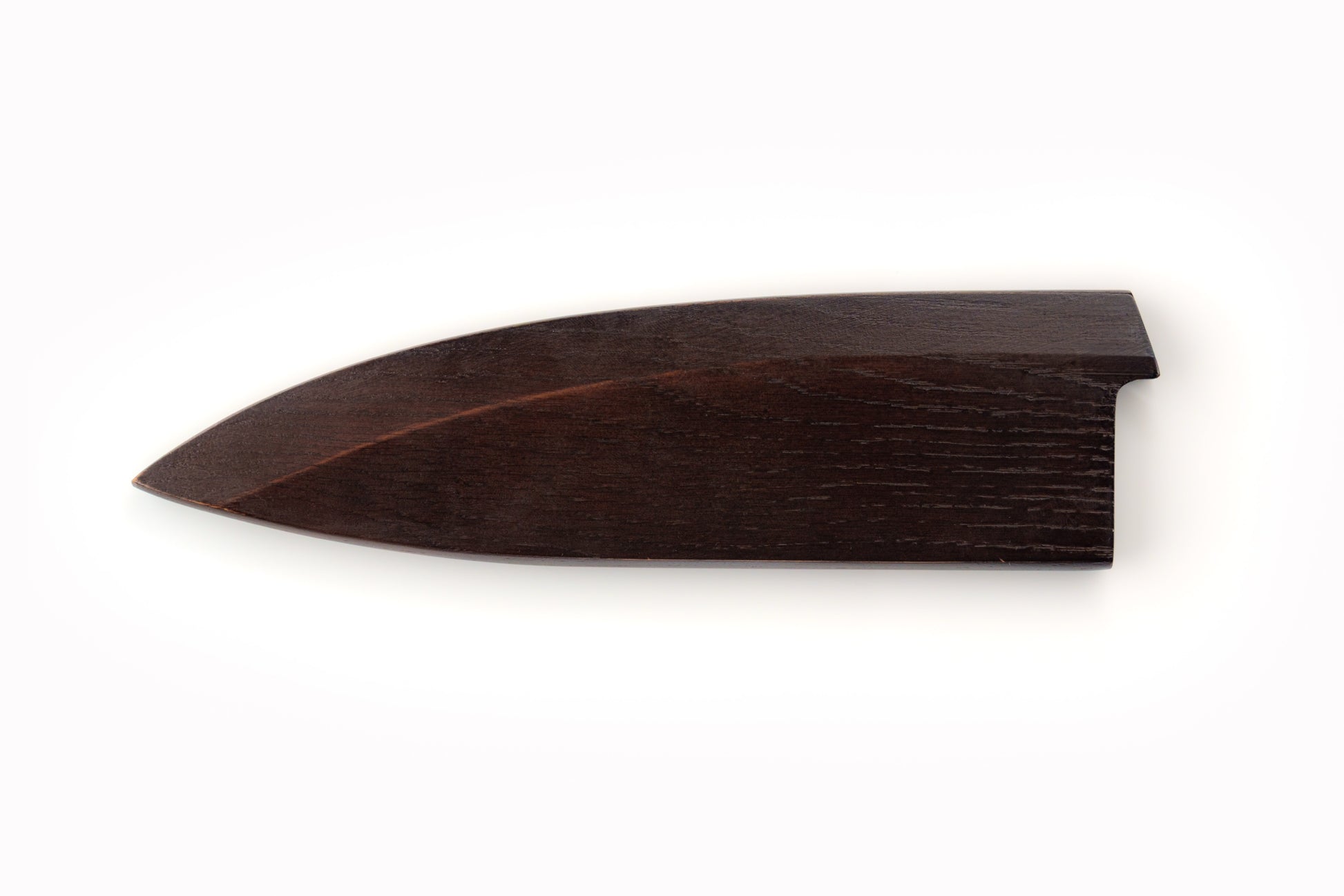 Wooden knife sheath on a white background